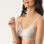 Grey Melange Solid Non-Wired Lightly Padded T-shirt Bra