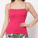 Women Pack Of 2 Magenta & Nude-Coloured Solid Cotton Camisoles