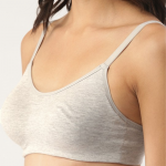Grey Melange Solid Non-Wired Lightly Padded T-shirt Bra