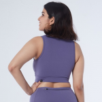 Women Mauve Wide Strapped Sports Bra with Removable Pads