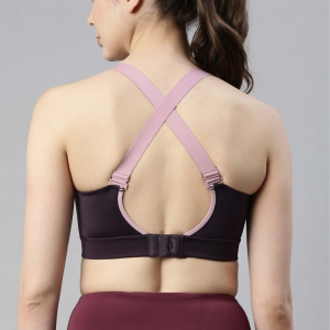 Padded Non-Wired Full Coverage U-Shaped Back, and Detachable Straps Sports Bra