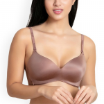 Brown Solid Non-Wired Lightly Padded T-shirt Bra